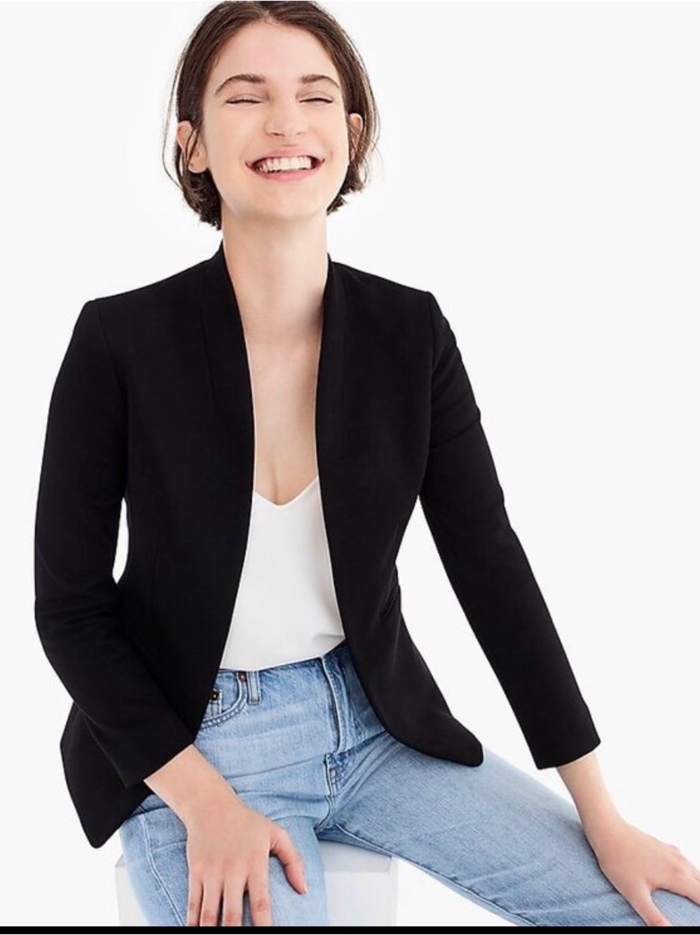 J.Crew Petite New Going-Out Blazer Stretch Twill Black 4P $198